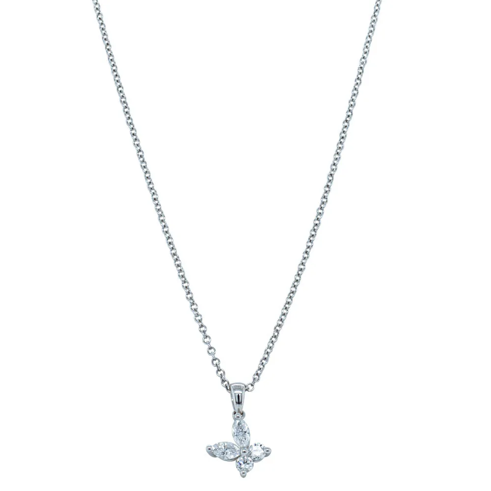 18ct White Gold Diamond Butterfly Pendant