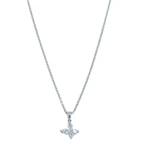 18ct White Gold Diamond Butterfly Pendant