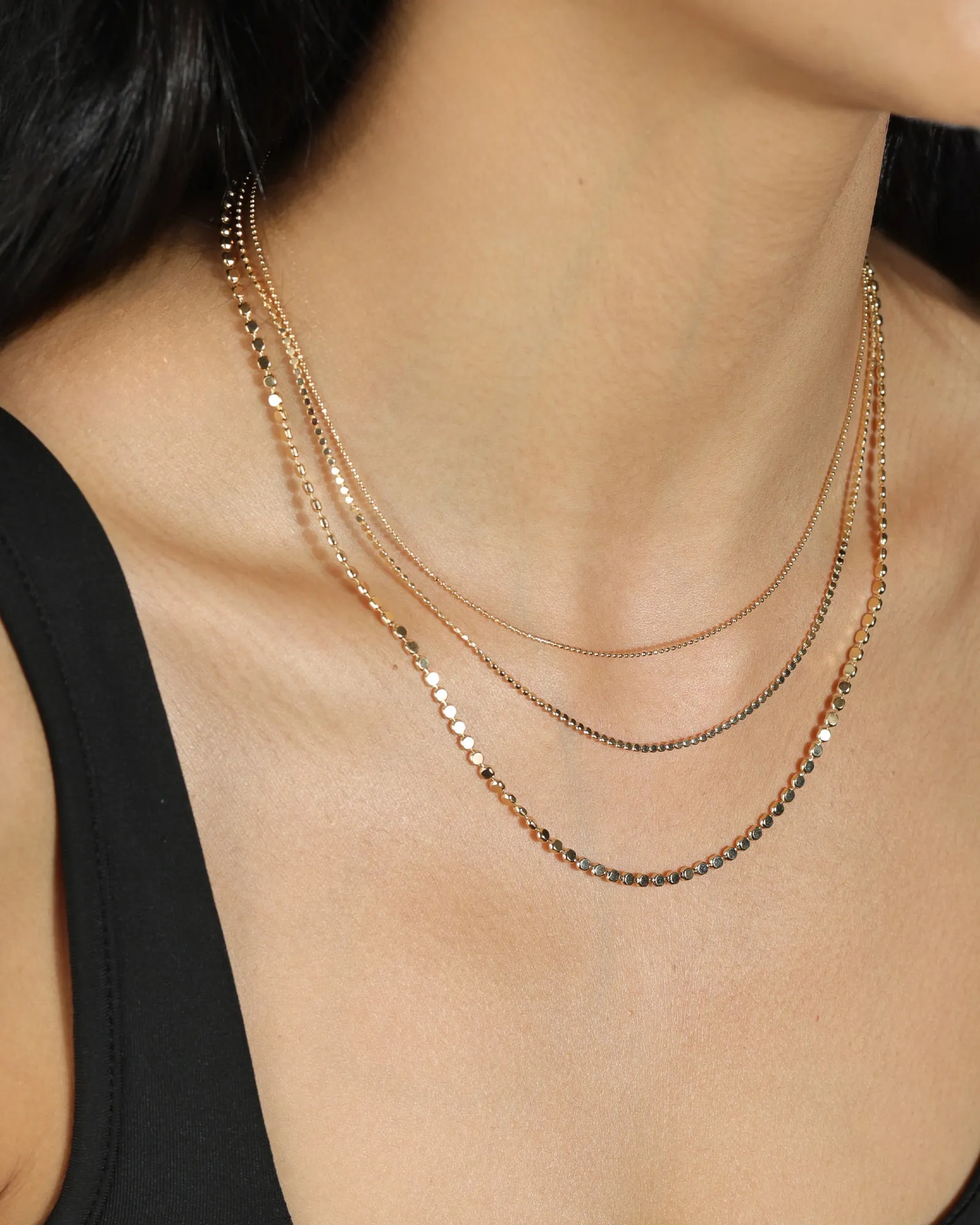 3 Row Ball Disc Necklace