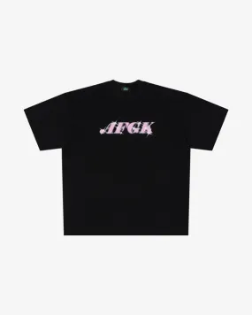 A FEW GOOD KIDS SS23 FLASH LOGO PINK BLACK TEE