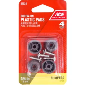 Ace Plastic Bumper Pad Brown Round 3/4 in. W 4 pk