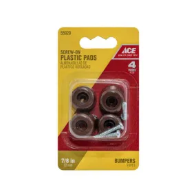 Ace Plastic Bumper Pad Brown Round 7/8 in. W 4 pk