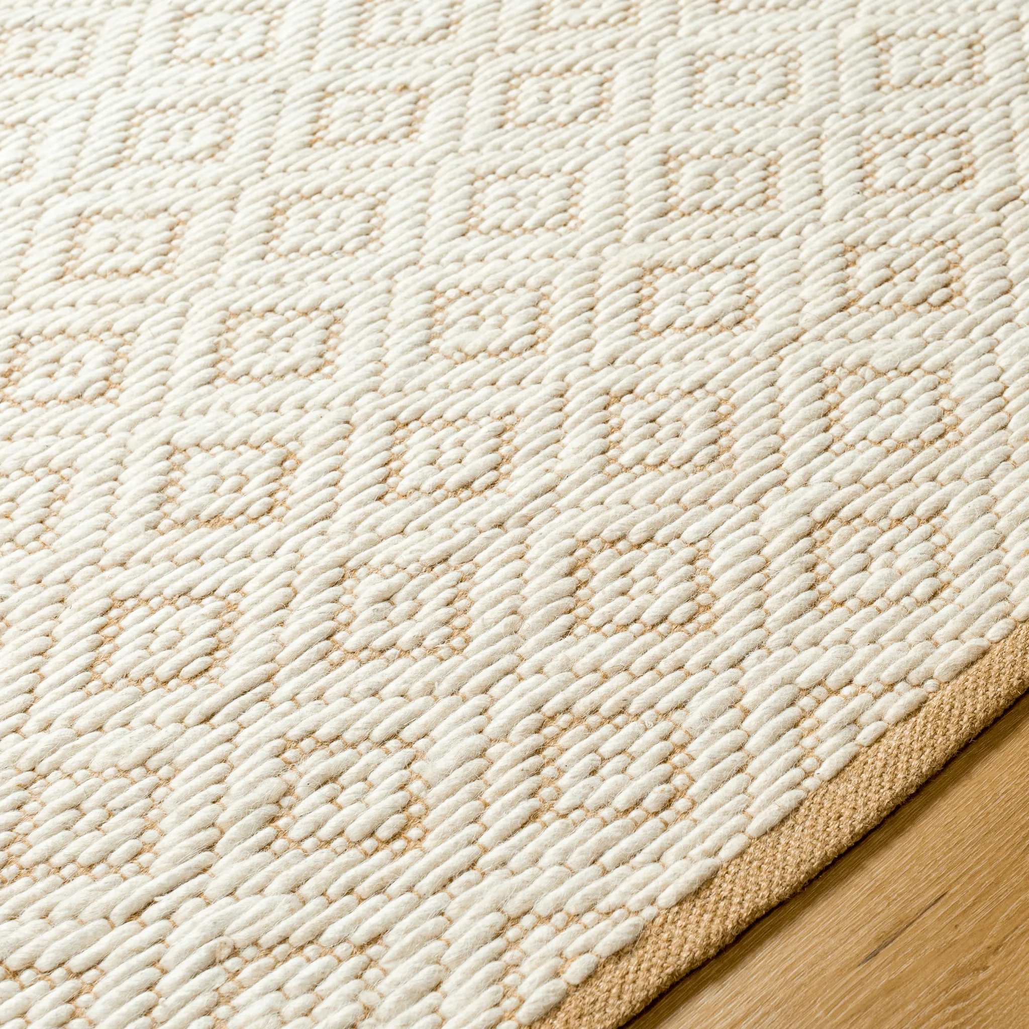 Ahlat Cream & Brown Wool Blend Area Rug - Available in a Variety of Sizes