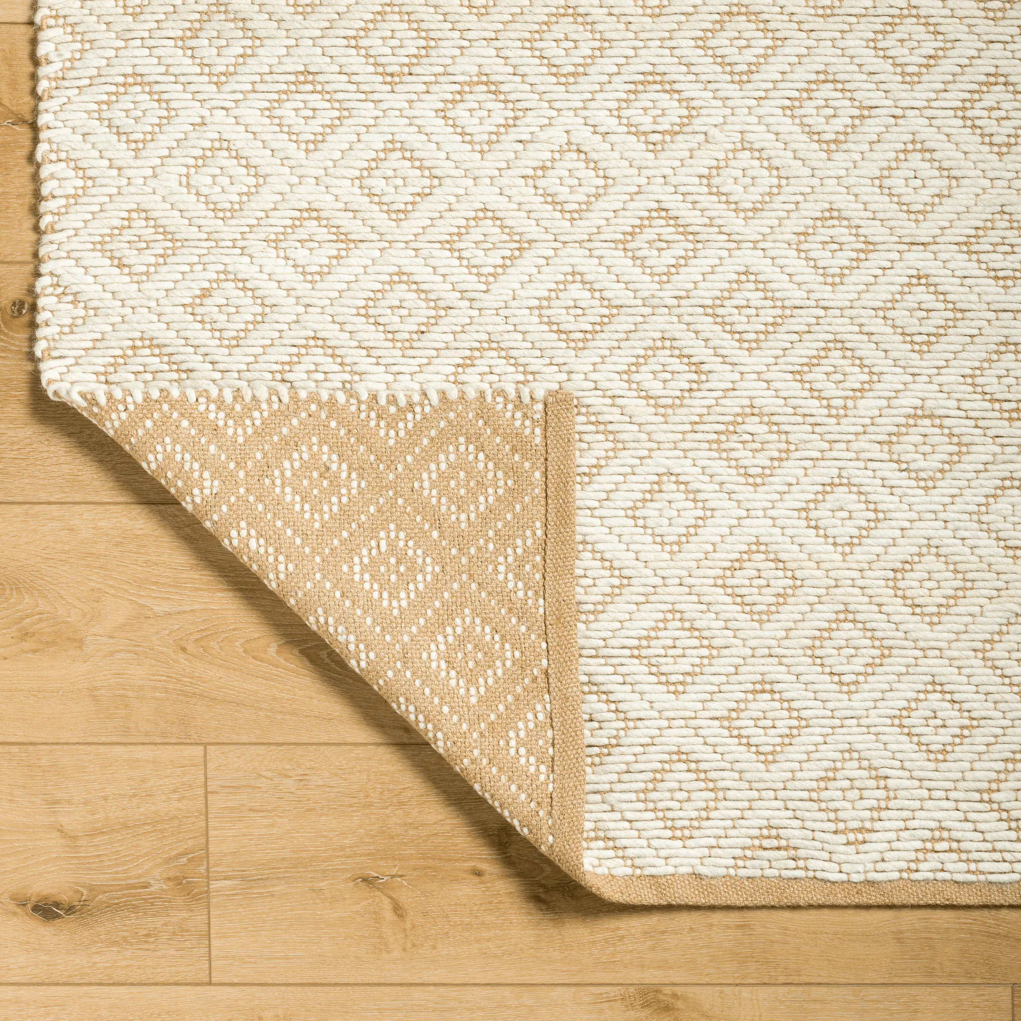 Ahlat Cream & Brown Wool Blend Area Rug - Available in a Variety of Sizes