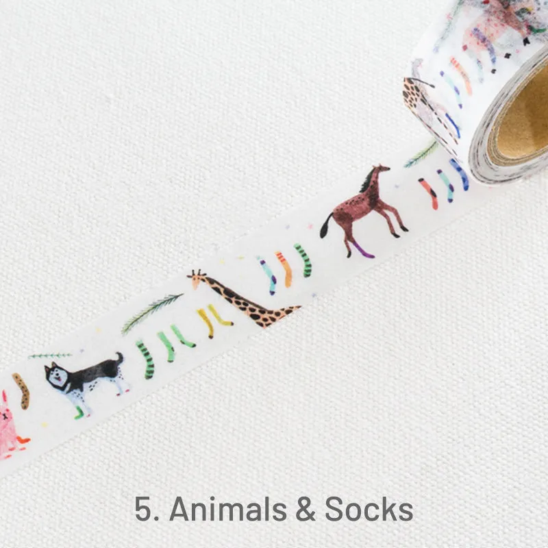 AIUEO Cartoon Animal Plant Fashion People Washi Tape