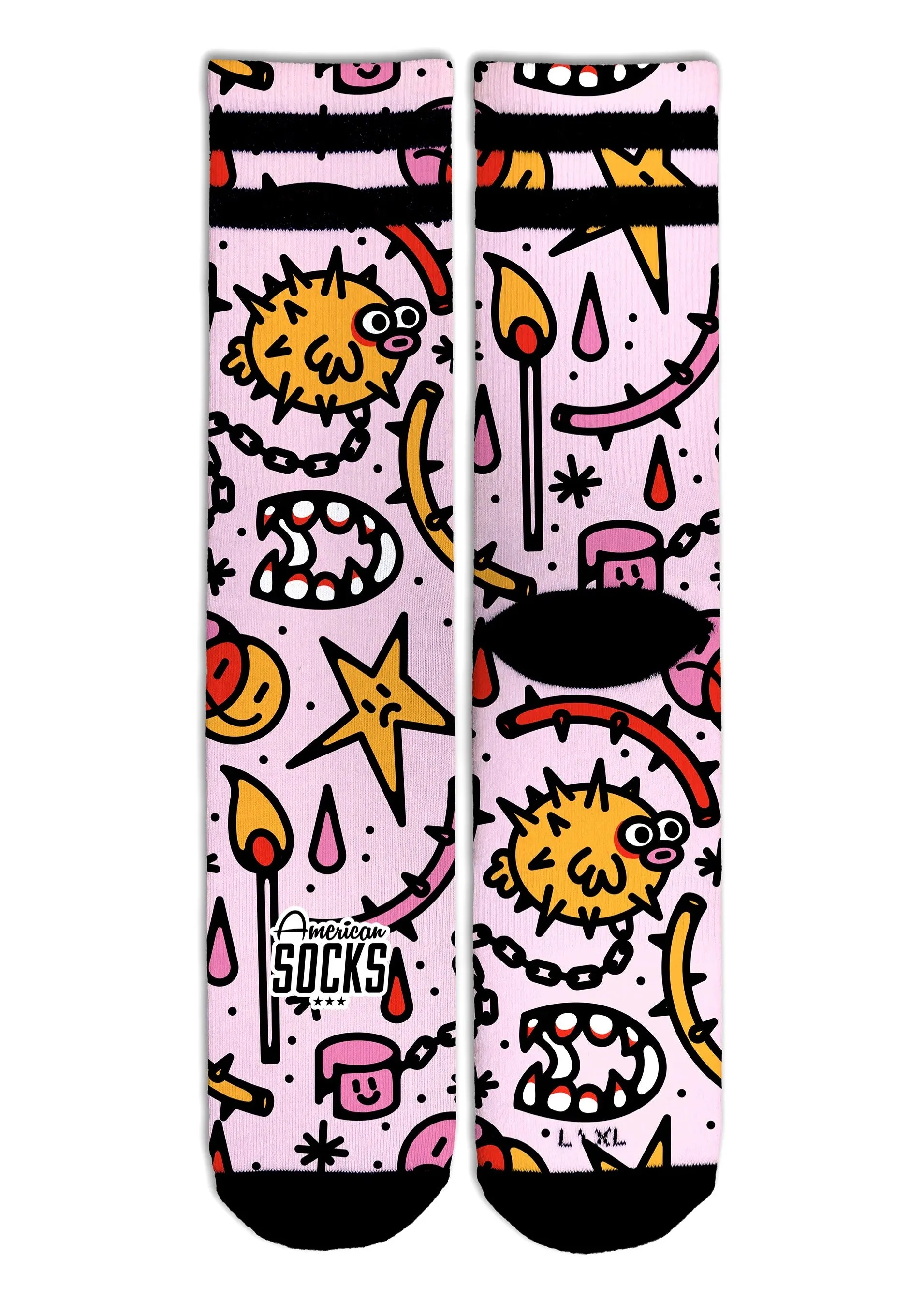 American Socks - Blowfish Mid High Pink - Socks