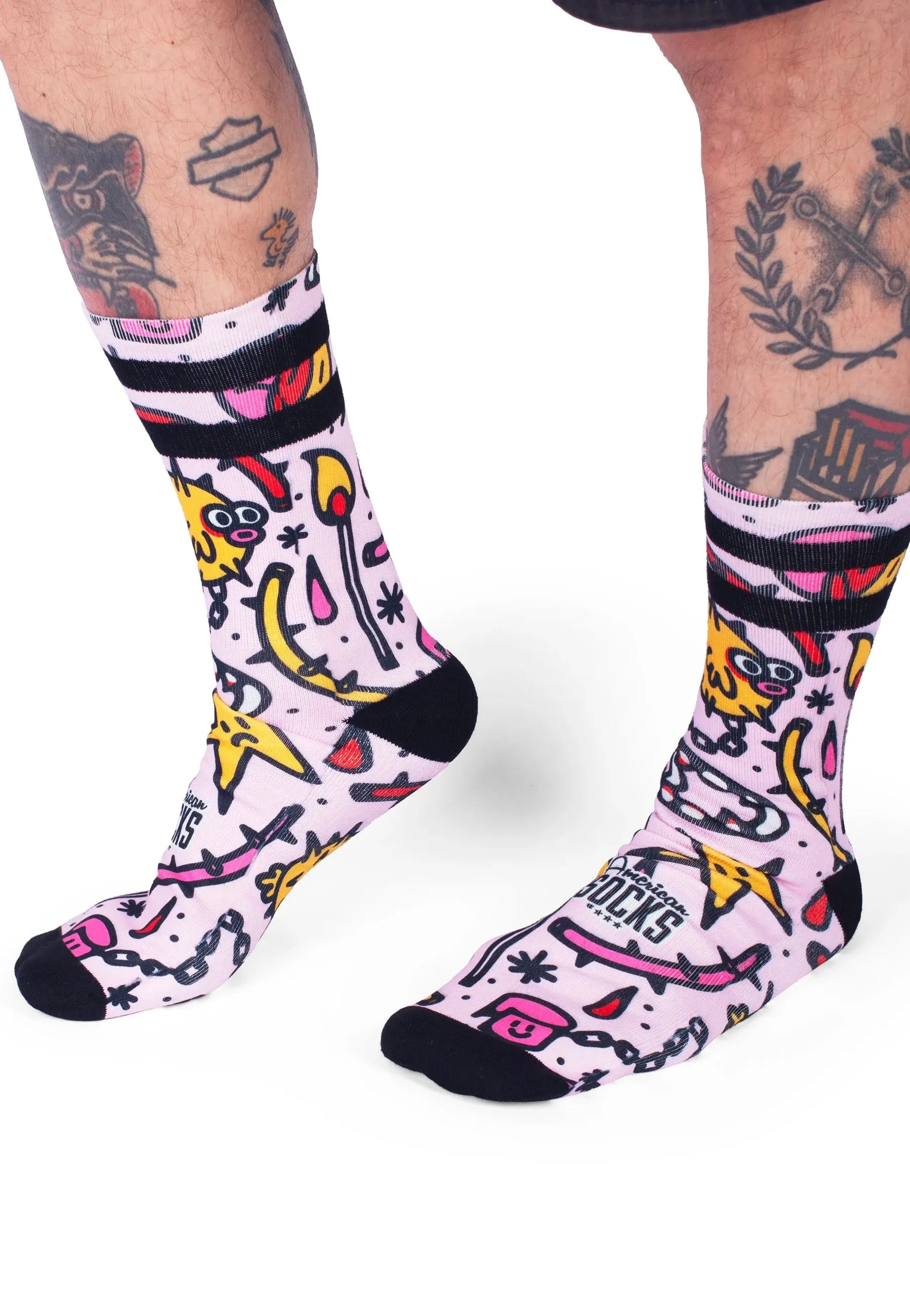 American Socks - Blowfish Mid High Pink - Socks