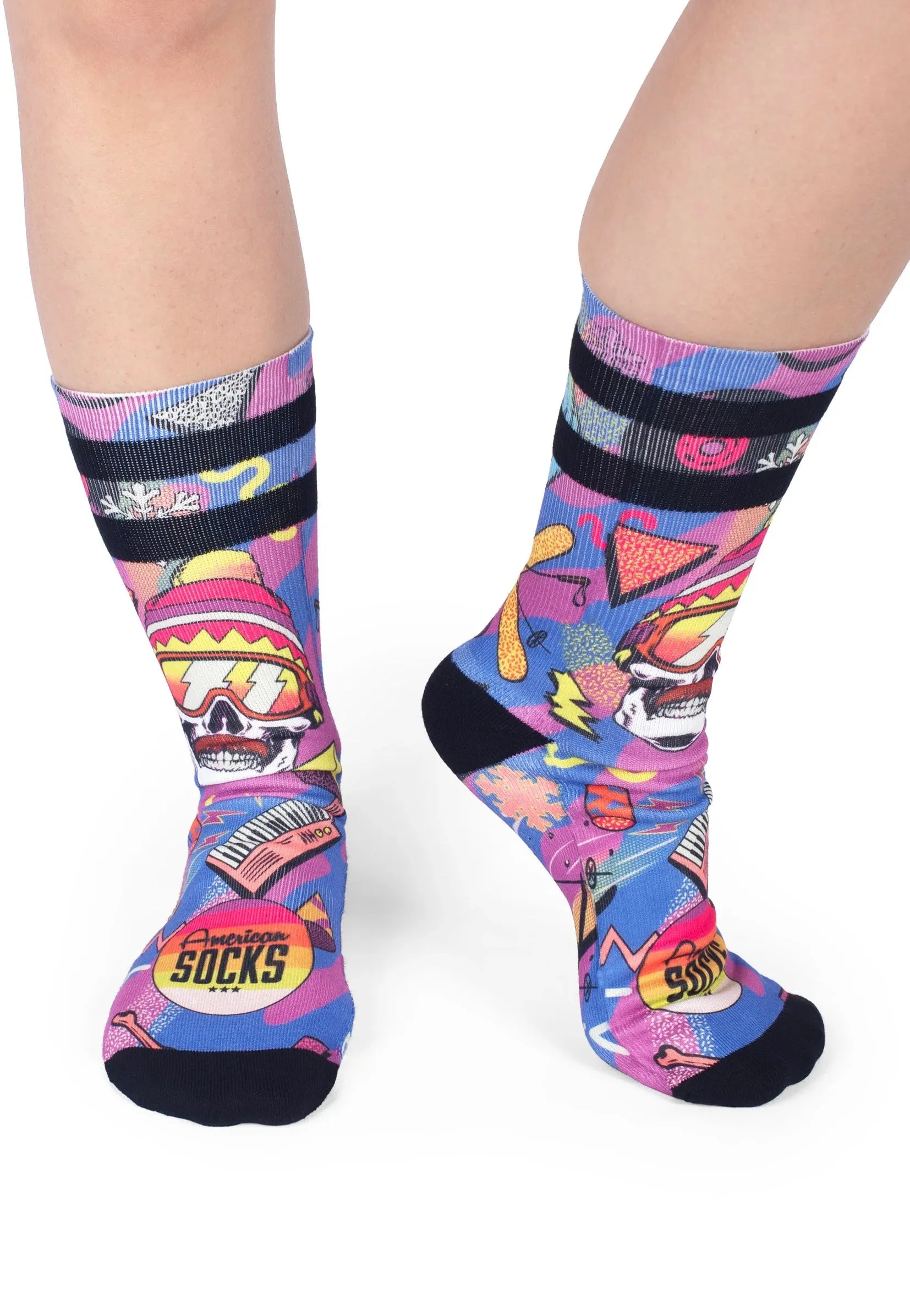 American Socks - Retro Blizzard Mid High Pink - Socks