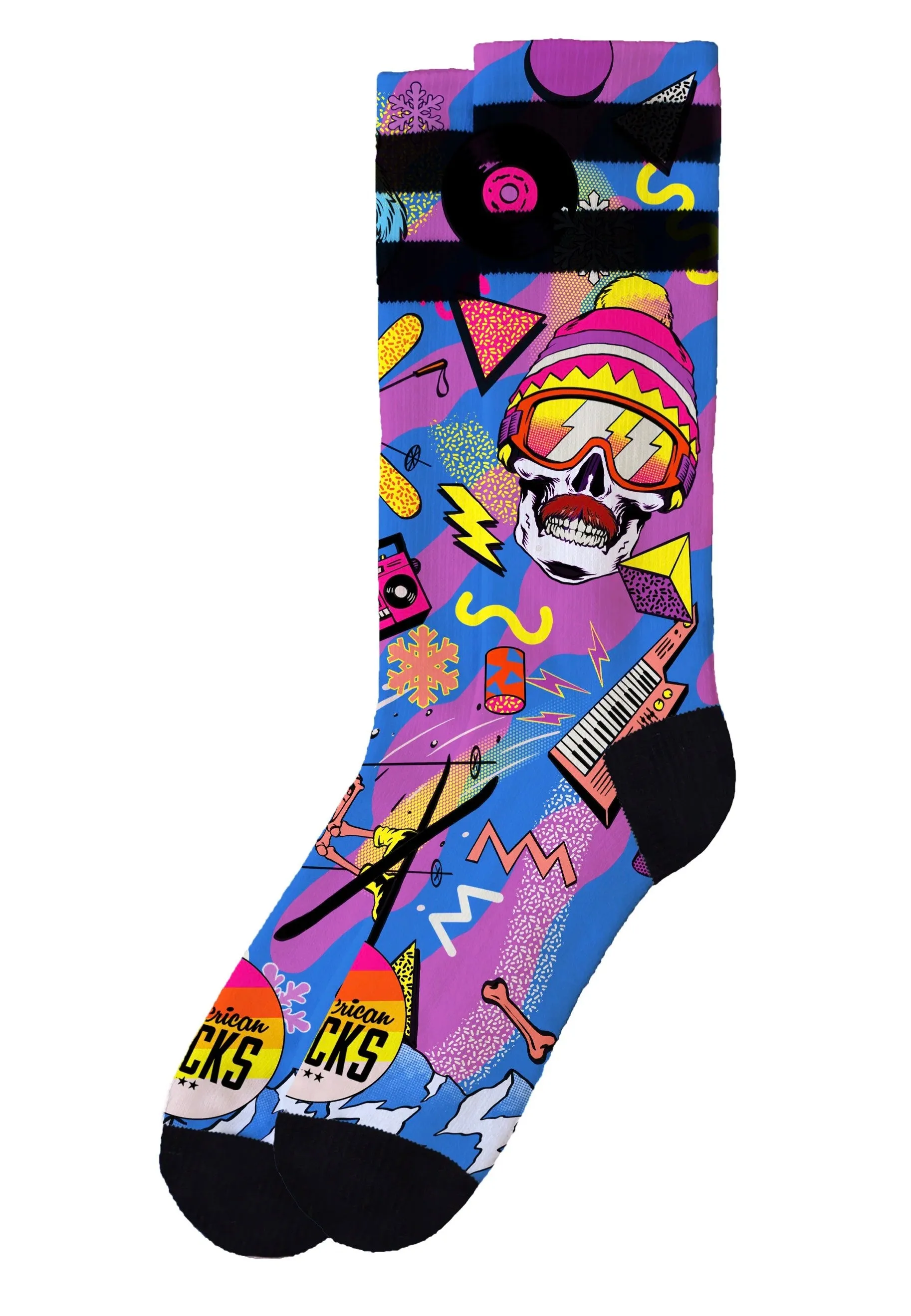 American Socks - Retro Blizzard Mid High Pink - Socks