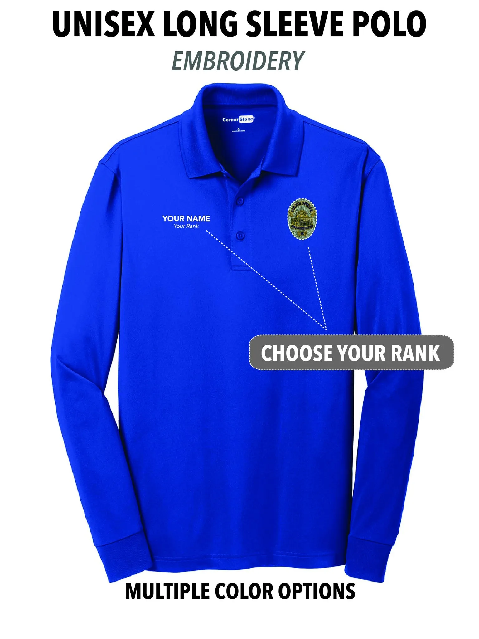 Atascadero Police - Unisex Embroidered Long Sleeve Polo