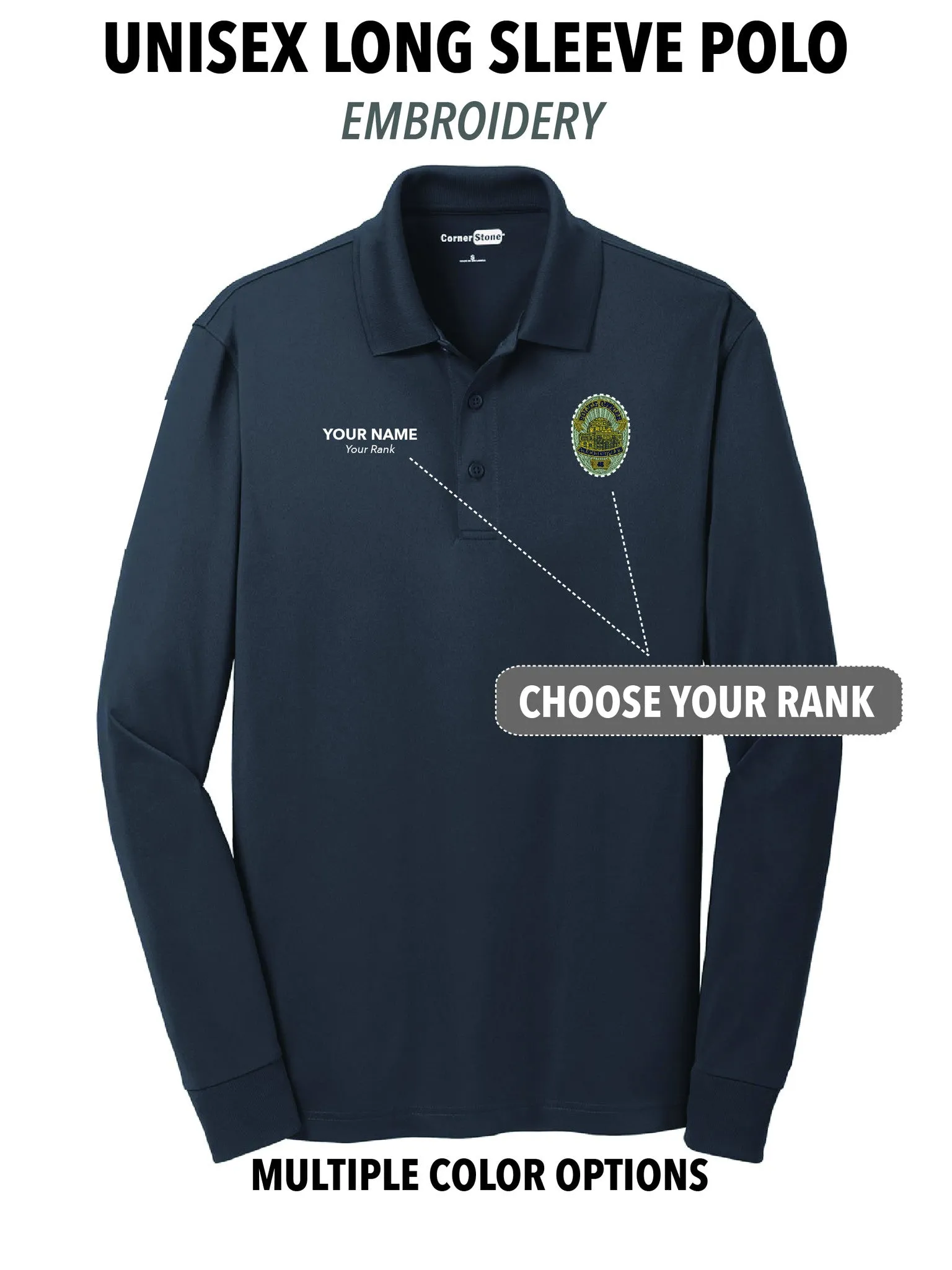 Atascadero Police - Unisex Embroidered Long Sleeve Polo