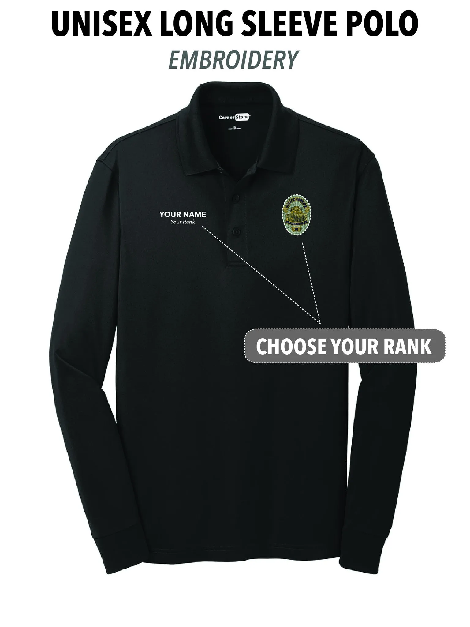 Atascadero Police - Unisex Embroidered Long Sleeve Polo