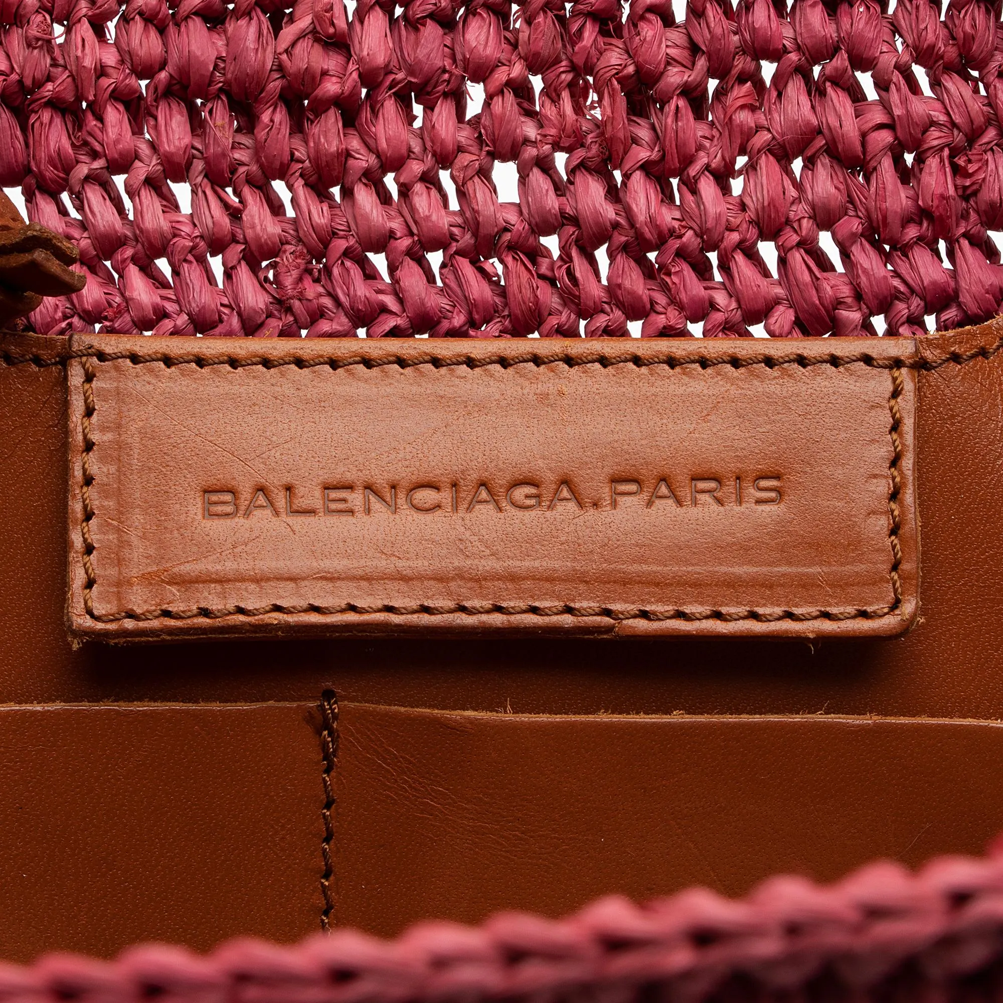 Balenciaga Raffia Motocross Classic Panier Small Tote (SHF-23349)