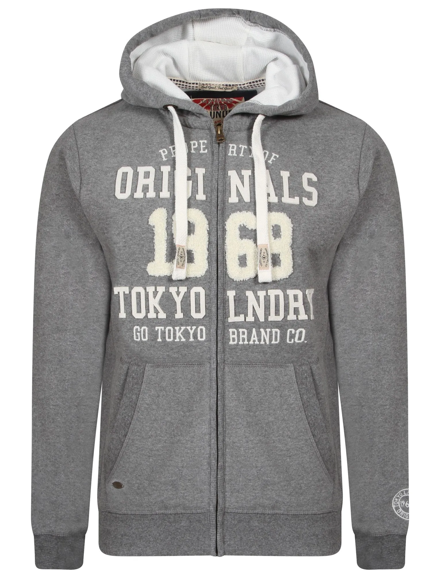 Baracoa Point Zip Through Hoodie in Mid Grey Marl - Tokyo Laundry