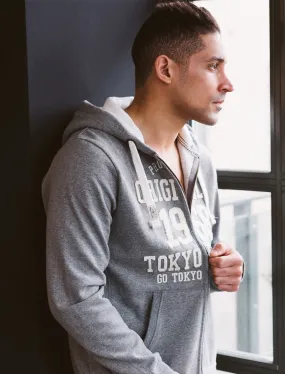 Baracoa Point Zip Through Hoodie in Mid Grey Marl - Tokyo Laundry