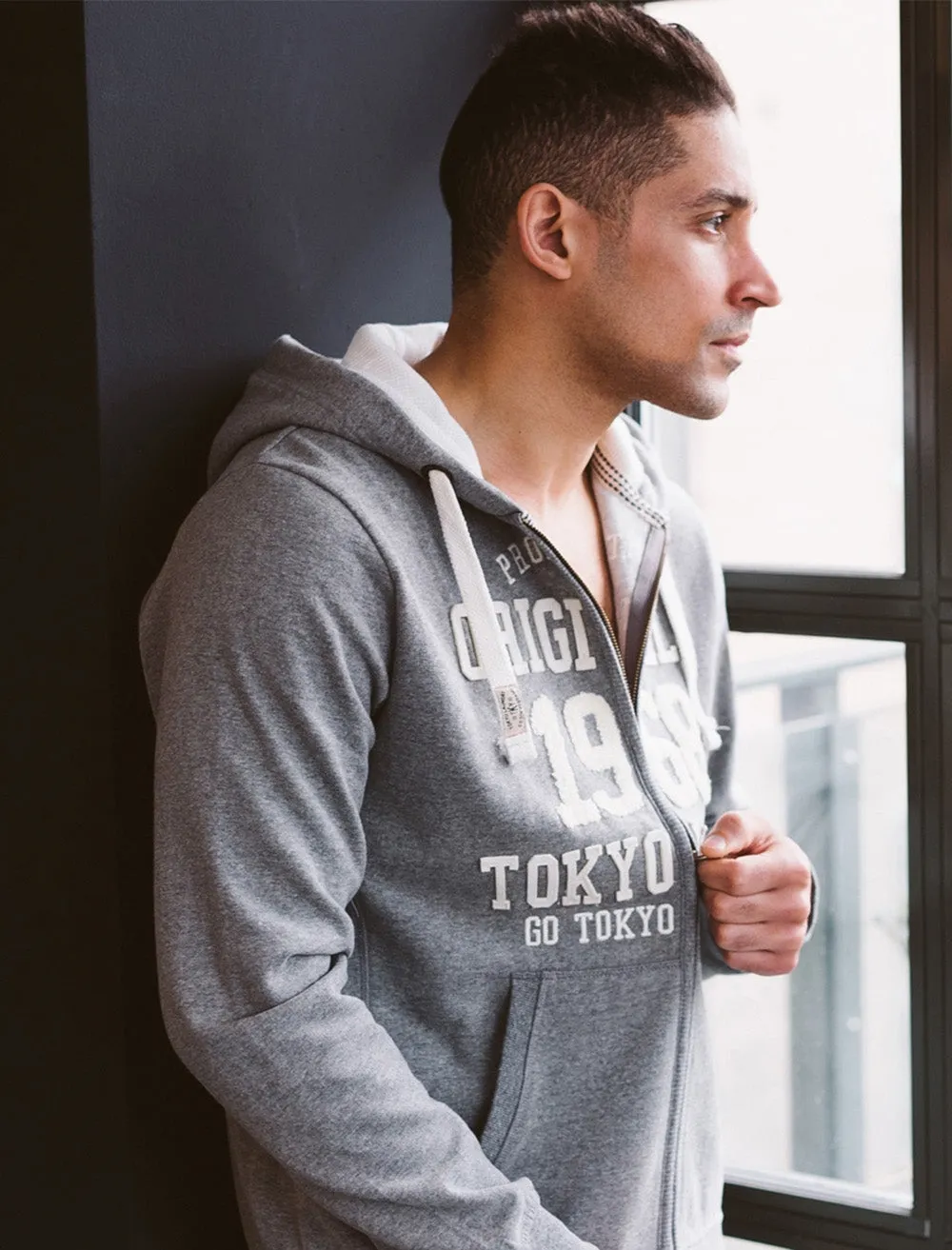 Baracoa Point Zip Through Hoodie in Mid Grey Marl - Tokyo Laundry