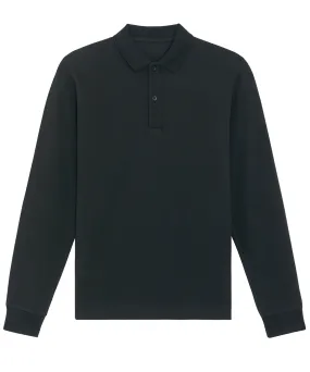 Black - Prepster long sleeve unisex polo (STPU332)