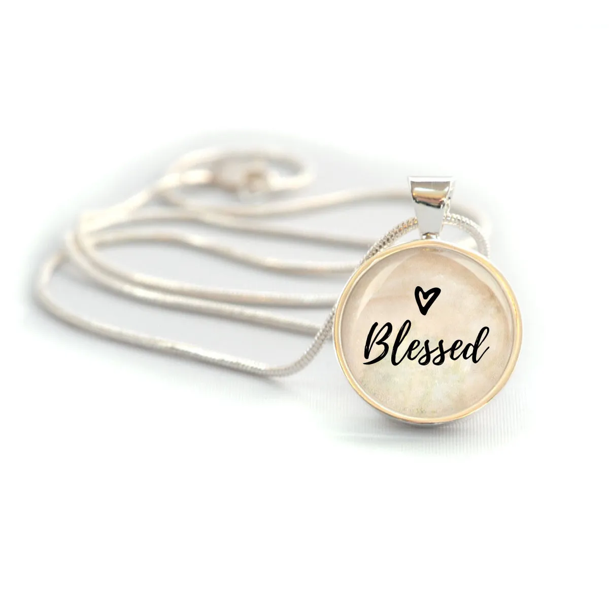 Blessed Silver-Plated Christian Pendant Necklace (20mm)