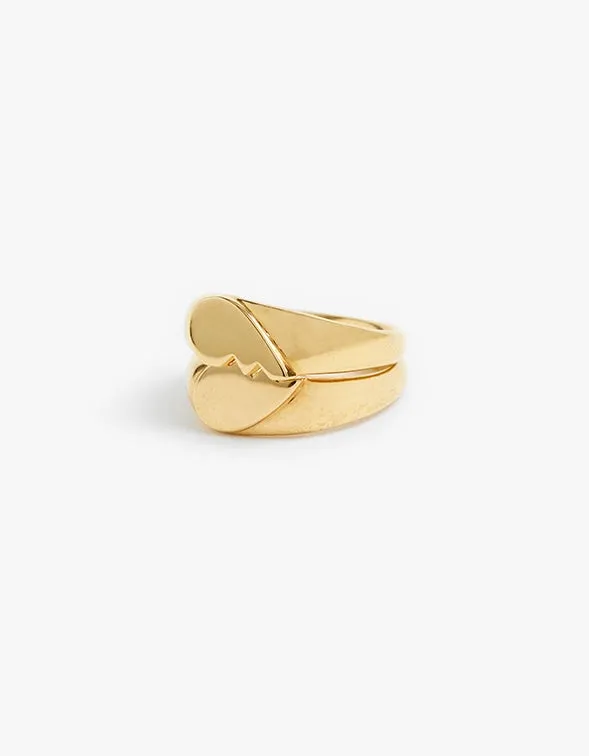 Broken Heart Ring - Gold Plated