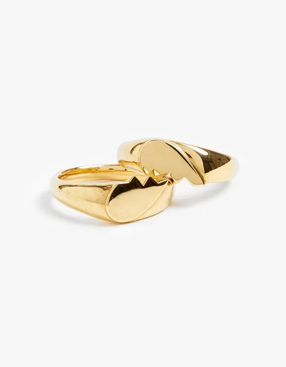 Broken Heart Ring - Gold Plated