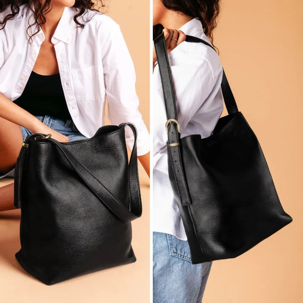 Bucket Bag | Black & Gold