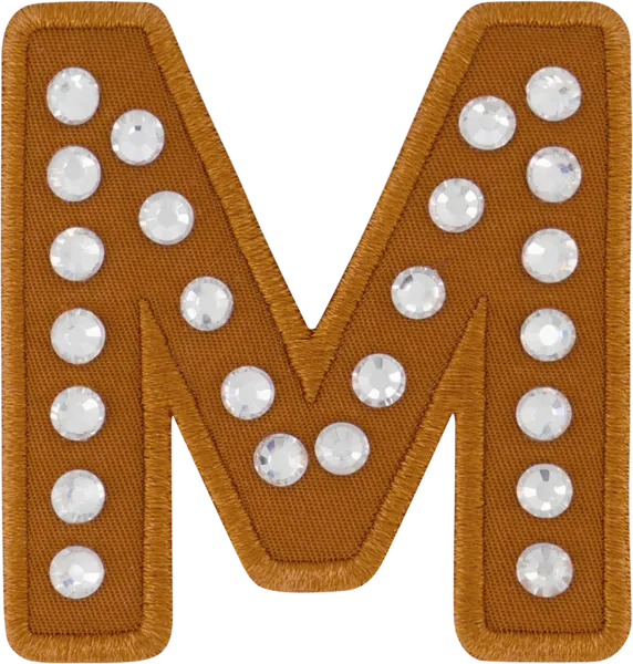 Camel Rhinestone Letter Patch