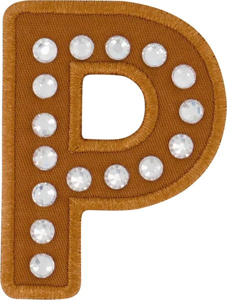 Camel Rhinestone Letter Patch