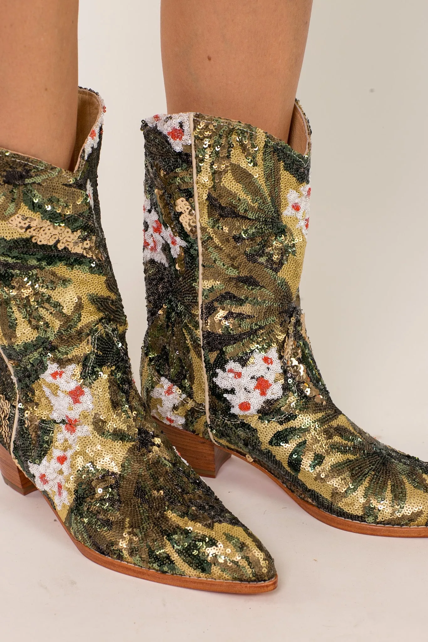 CAMOUFLAGE SEQUIN BOOTS NISO