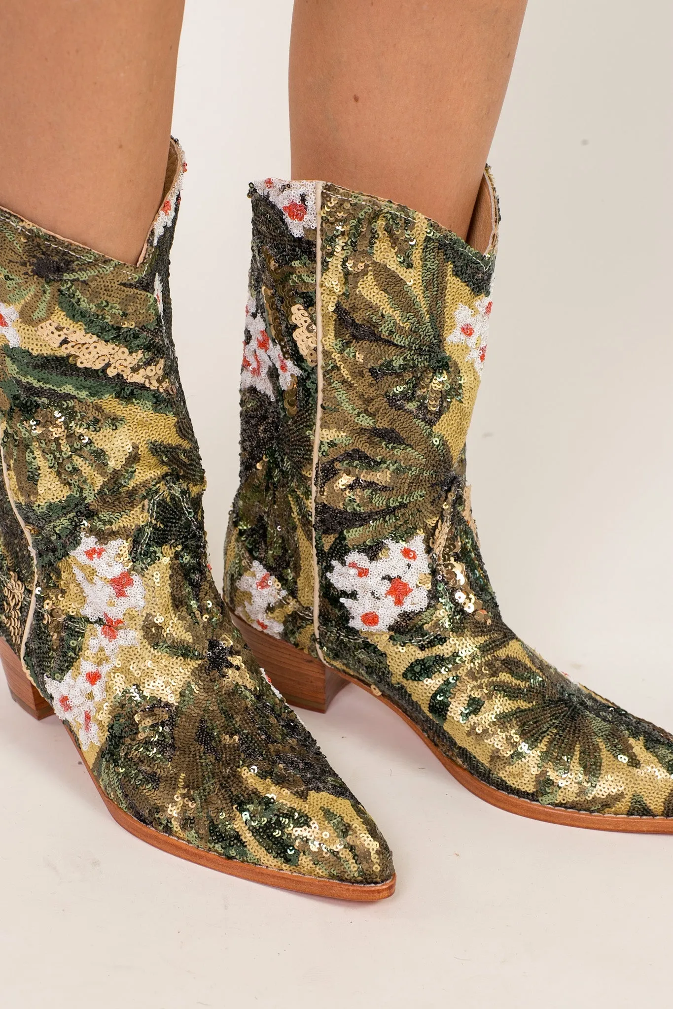 CAMOUFLAGE SEQUIN BOOTS NISO