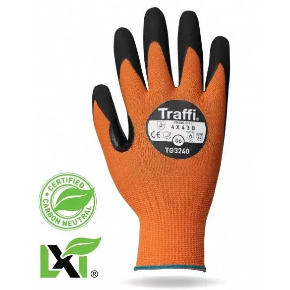 Carbon Neutral Gloves Traffi LXT Nitrile Palm PK 10 Pair