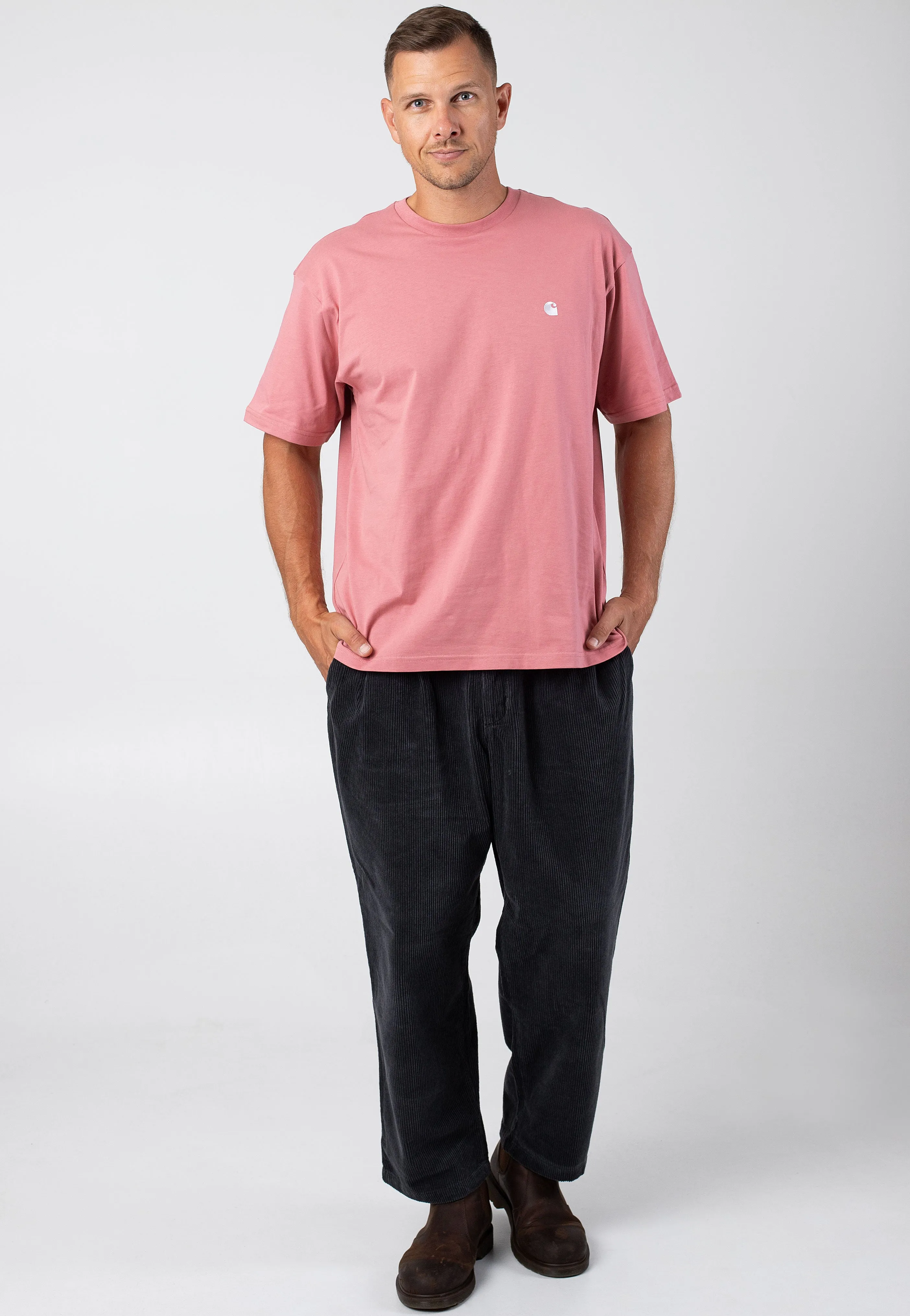 Carhartt WIP - Madison Dusty Rose / White - T-Shirt