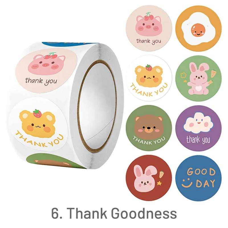 Cartoon Bear Round Label Tape