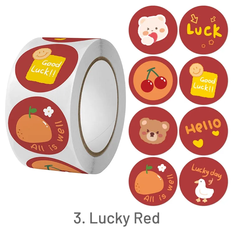 Cartoon Bear Round Label Tape