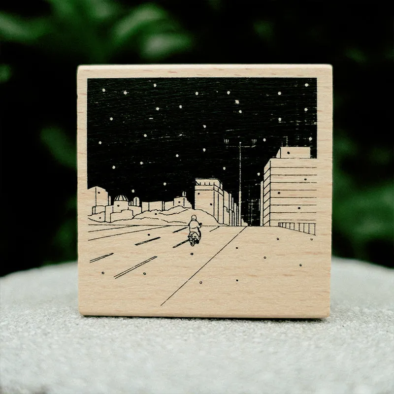 Cartoon Character Illustration Wooden Rubber Stamp