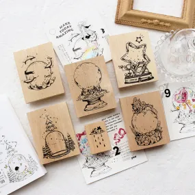 Cartoon Crystal Ball Rubber Stamp