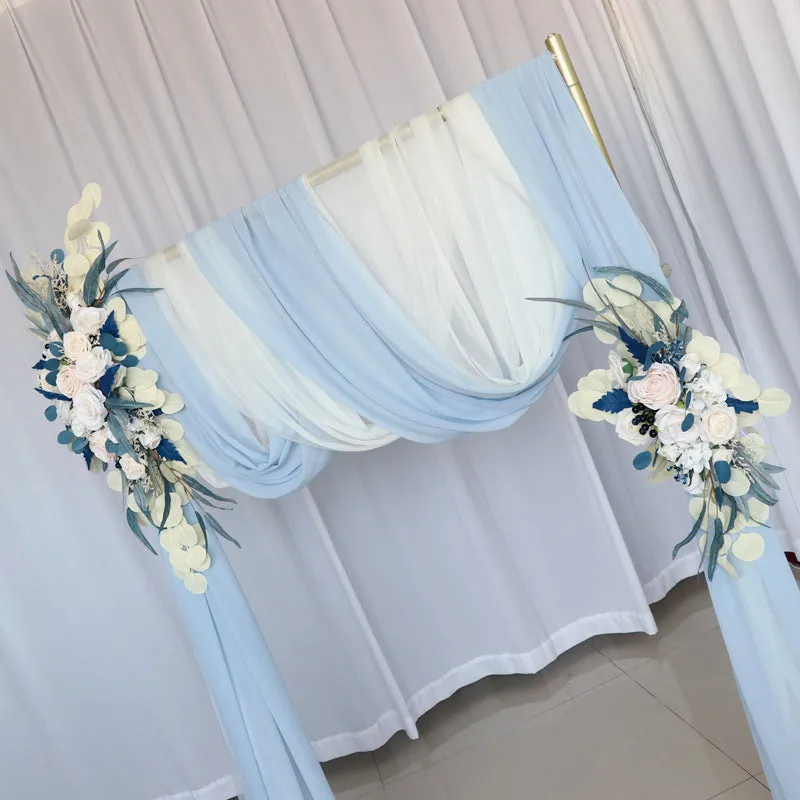 Champagne Blue Flower Set for Wedding Party Decor