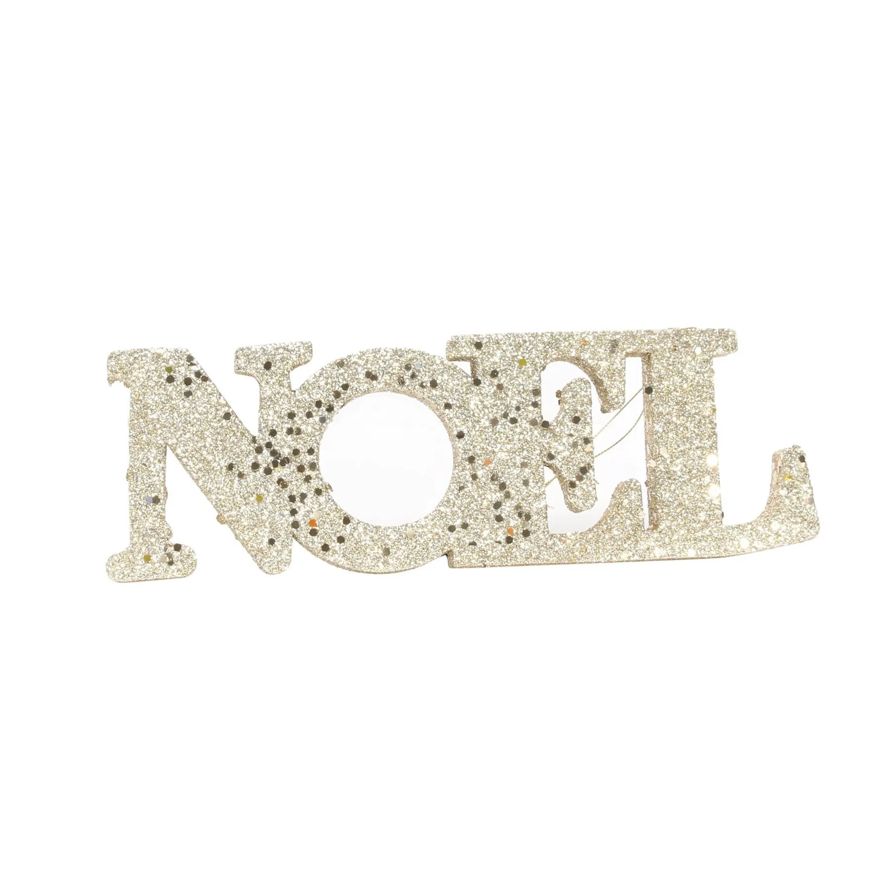 Champagne Glitter Noel Hanging Decoration (L25cm x H8.5cm)