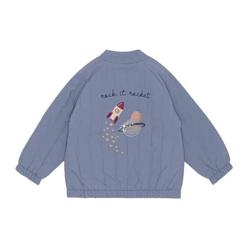 Children's Cozy Cartoon Bomber Jacket