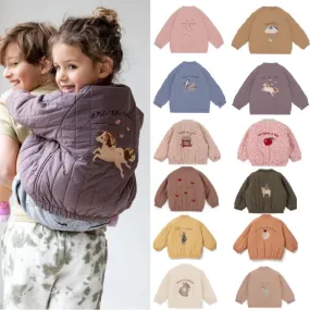 Children's Cozy Cartoon Bomber Jacket