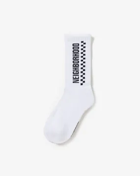 CI Checker Socks White