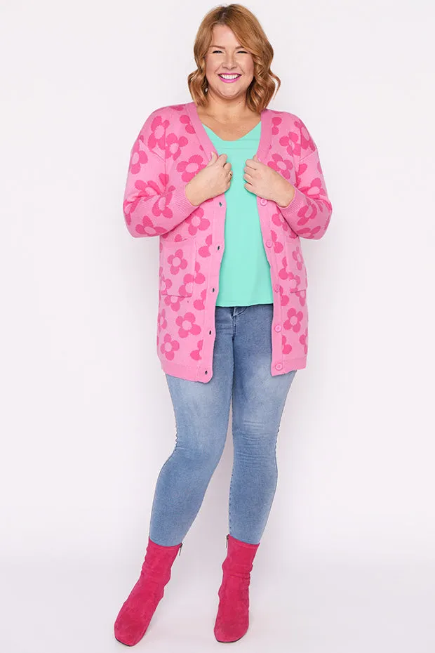 Clover Pink Daisy Cardi