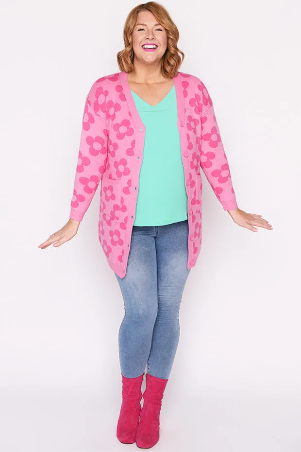 Clover Pink Daisy Cardi