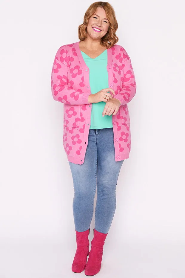 Clover Pink Daisy Cardi