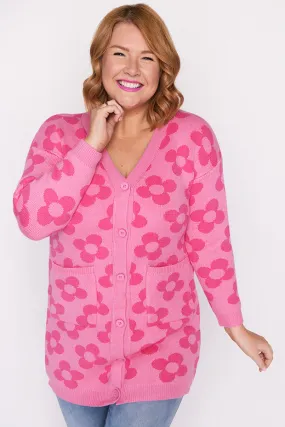 Clover Pink Daisy Cardi