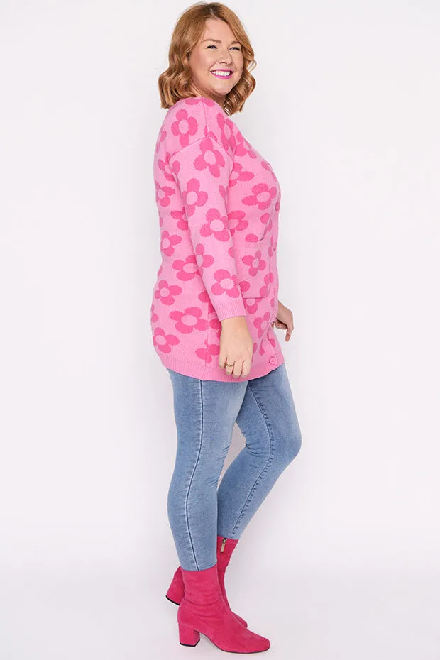 Clover Pink Daisy Cardi