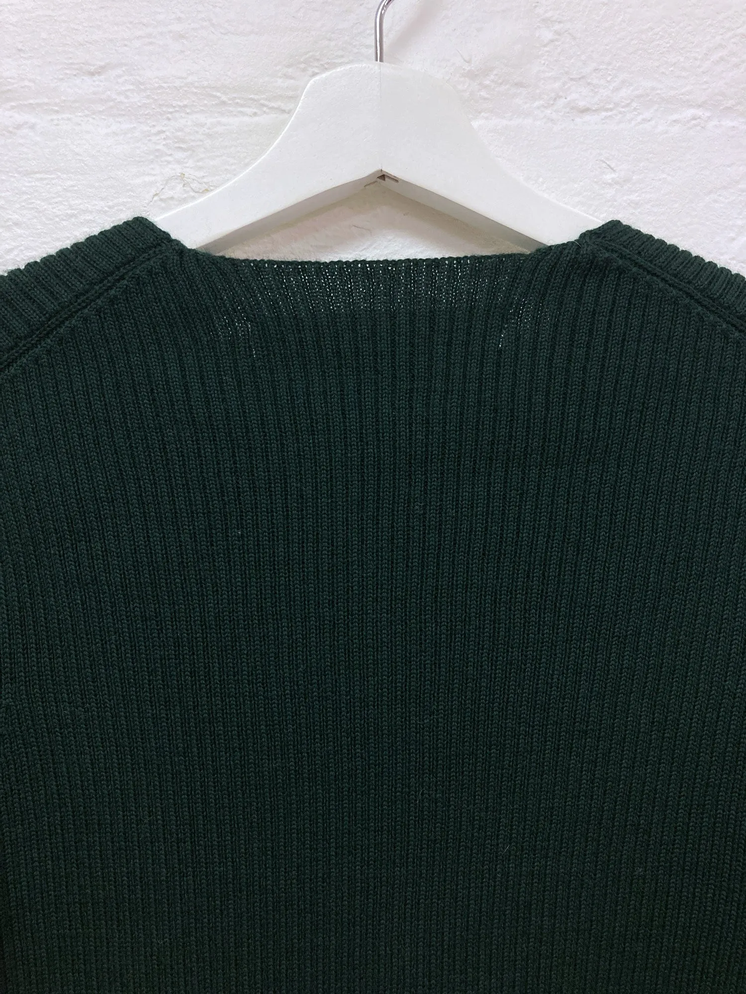 Comme des Garcons 1996 bottle green wool rib knit jumper - M S