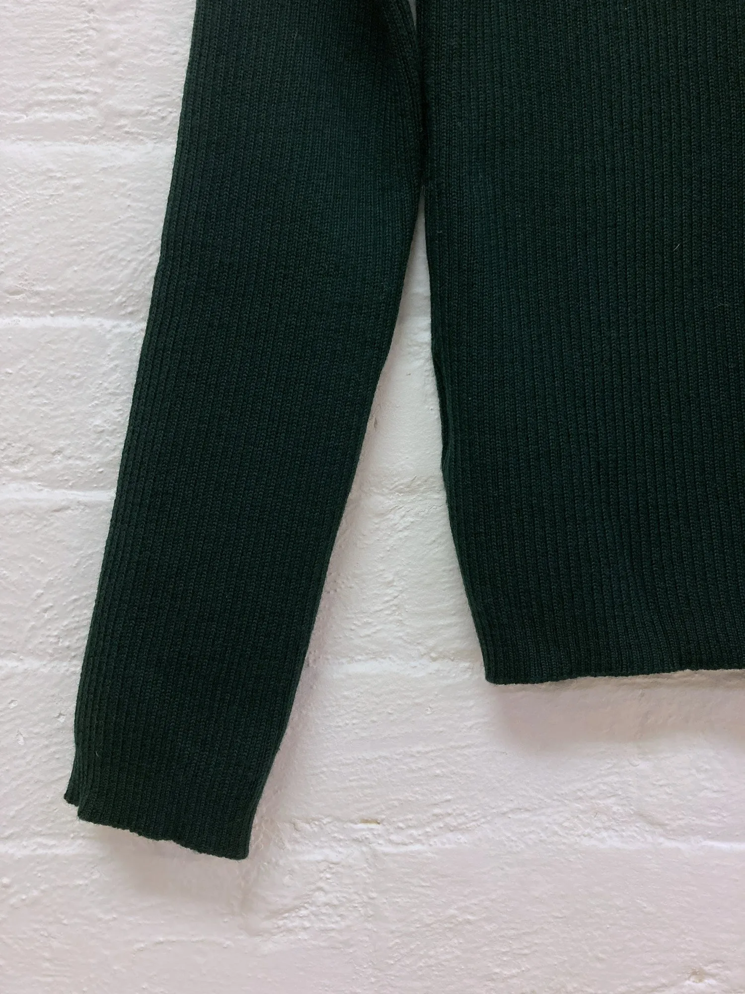 Comme des Garcons 1996 bottle green wool rib knit jumper - M S