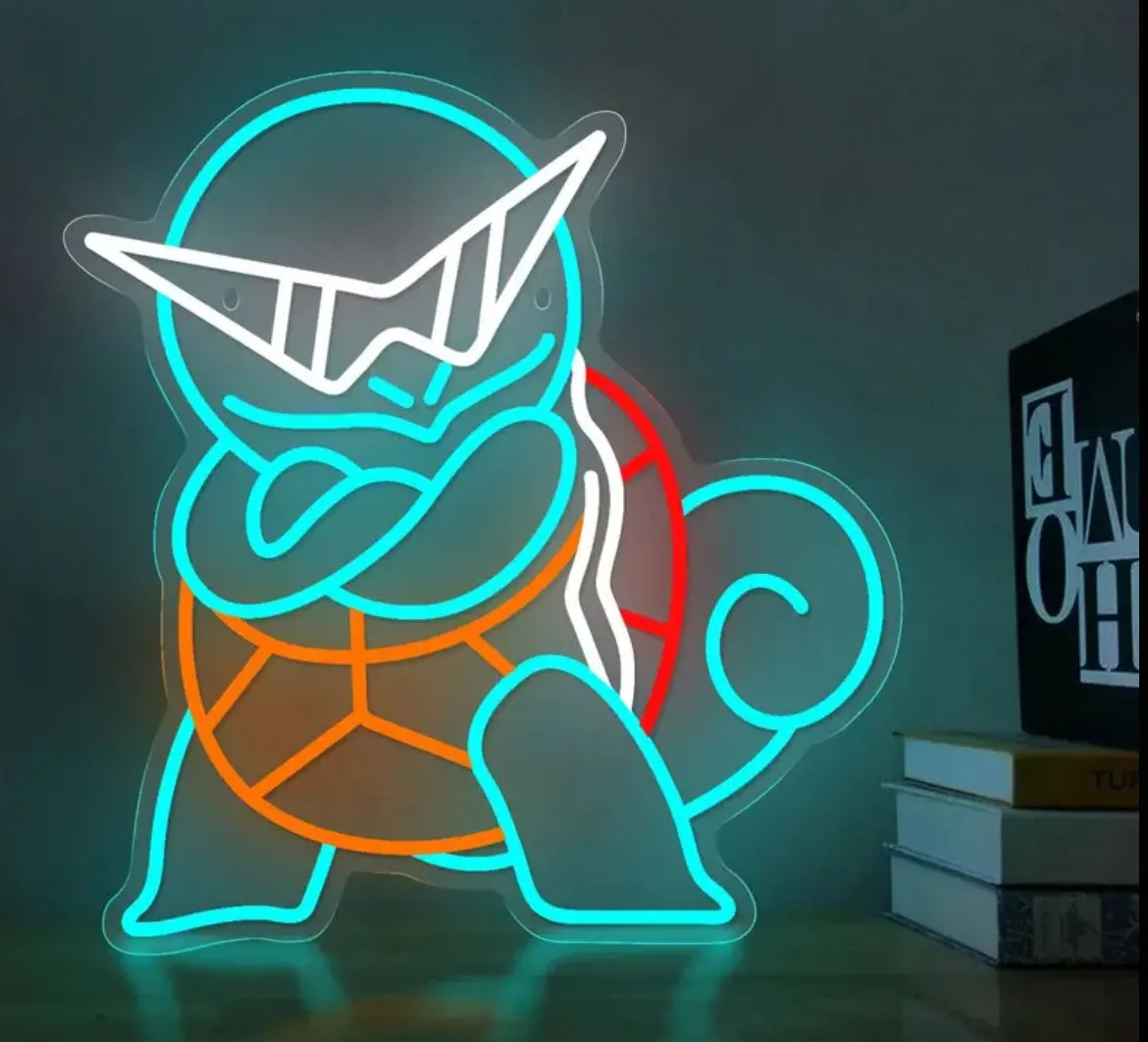 “Cool Pokémon” LED Neon Sign, USB Powered Neon Light with Switch Control, Non-Dimmable One Color Metal Finish - No Battery Required