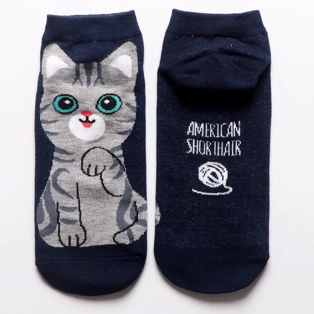 Cotton Ankle Cute Cat Socks