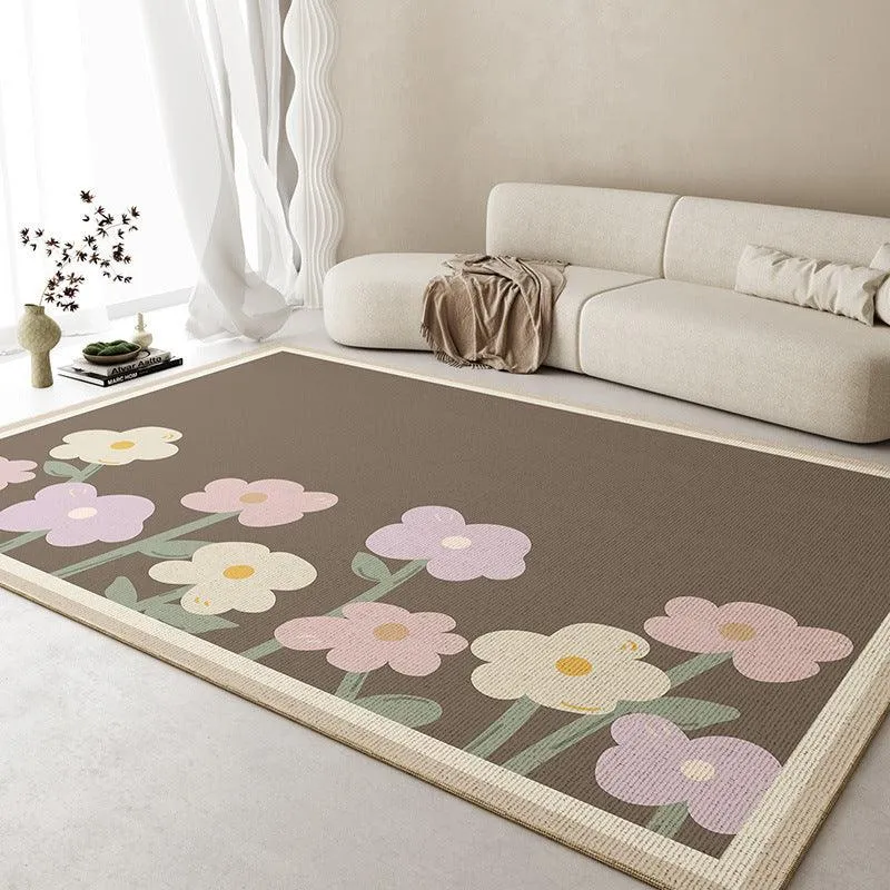 Cozy Cartoon Printed Polyester Table Carpet - Various Sizes and Non-Slip